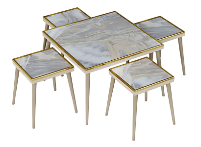 Modernes Wohnzimmer-Set aus Holz in Mehrfarbig