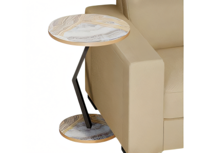 Beistelltisch aus Holz in Beige modern eleganter Wohnzimmertisch