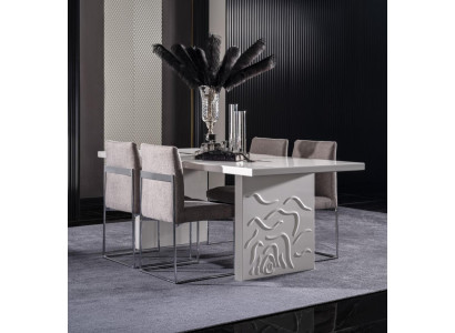 Weißer Esstisch aus Holz modern und stilvoll