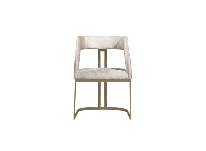 Beiger Holzstuhl im modernen Design mit Textilpolster