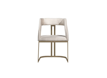 Beiger Holzstuhl im modernen Design mit Textilpolster