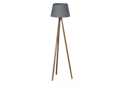Moderne graue Holz-Stehlampe mit elegantem Design