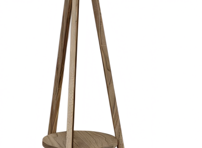 Stehlampe mit Regal aus Holz in Grau modernes Design