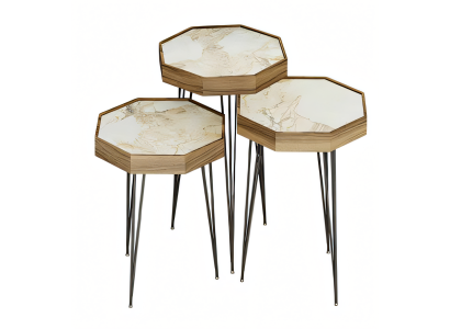 Beistelltisch Holz Beige Modern Elegant