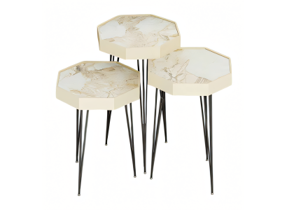 Beistelltisch Holz Beige Elegant Modern