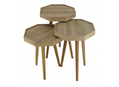 Beistelltisch Holz Beige Modern Elegant