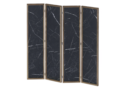 Moderner schwarzer Raumteiler aus MDF für stilvolle Wohnräume