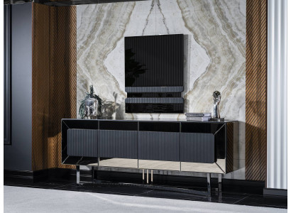 Elegantes graues Holzsideboard im modernen Design