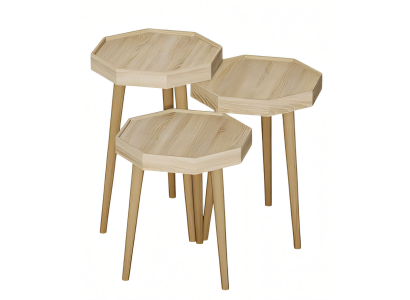 Beistelltisch Holz Beige Modern Elegant