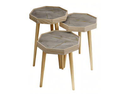 Beistelltisch Holz Beige Modern Elegant