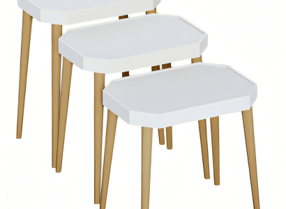 Weiße Holz Beistelltische im modernen Design