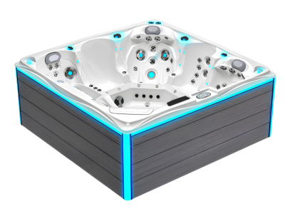 Whirlwanne Whirlpool Heißwasserbecken Hydromassagewanne Outdoor-Spa 230x230cm