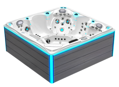 Whirlwanne Whirlpool Heißwasserbecken Hydromassagewanne Outdoor-Spa 230x230cm