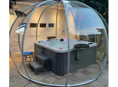 Whirlpool Whirlwanne Garten Bad Thermoholz Outdoor Erholungsbecken 200x200 cm