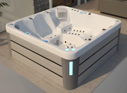 Sprudelwanne Hydromassagebad Whirlpool Whirlwanne Außenwhirlpool 210x210 cm