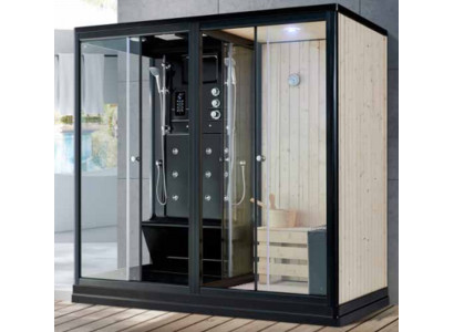 Trockensauna Lichtsauna Sauna Saunakabine Saunaraum Massivholzsauna 220x120 cm