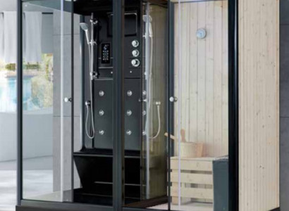 Trockensauna Lichtsauna Sauna Saunakabine Saunaraum Massivholzsauna 220x120 cm