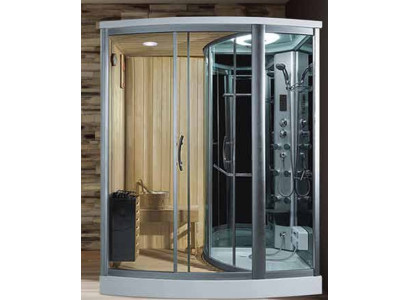 Dusche mit Sauna Hydromassagedusche Trockensauna Saunaraum 180x120 cm