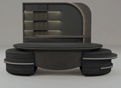 Arbeitszimmer-Set Grau Holz Modernes Design