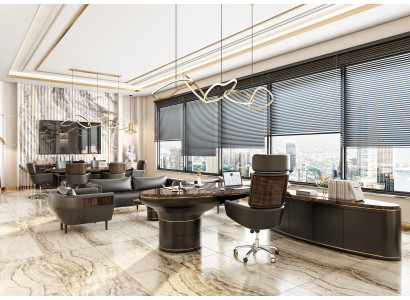 Luxuriöse Büro Garnitur Designer Konferenztisch Edle Bürostühle