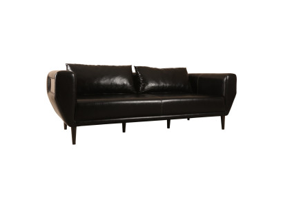 Modernes schwarzes Ledersofa für Arbeitszimmer