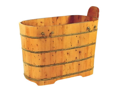 Holzbadewanne Badezuber Fitovanna Freistehende Holzwanne Naturwanne 100x58 cm