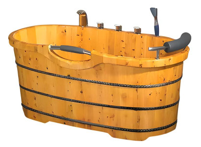 Holzbadewanne Badewanne Entspannungsbad Holzzuber Wellnesswanne 145x75 cm