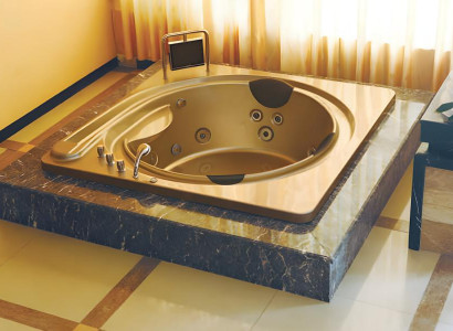 Eingelassene Whirlpool-Badewanne Whirlwanne Hydromassagewanne 200x200 cm