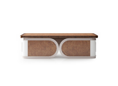 Eleganter Holztisch in Braun für modernes Home-Office