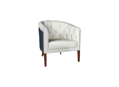 Weiße moderne Stoffsessel aus Holz und Kunstleder