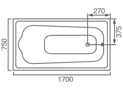 Luxuswanne Badewanne Wellnesswanne Bad Entspannungsbad Einbauwanne 170x75 cm