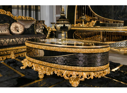 Schwarzer Holz-Couchtisch im modernen Stil