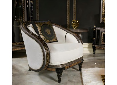 Moderner weißer Textilsessel mit elegantem Design