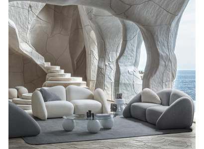 Moderne graue 3-Sitzer Sofas aus Textil für Wohnzimmer