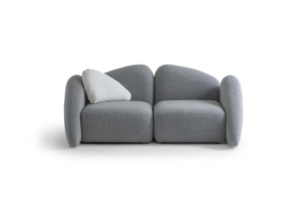 Moderner grauer 3-Sitzer Stoffsofa mit Holzrahmen