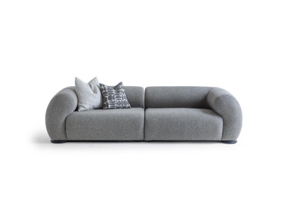 Elegantes graues 4-Sitzer-Sofa aus Textil mit modernem Design