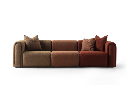 Modernes 4-Sitzer Sofa Textil Mehrfarbig Elegant