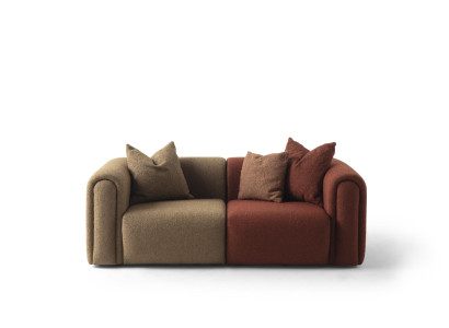 Elegantes 3-Sitzer Sofa aus Textil in Mehrfarbig