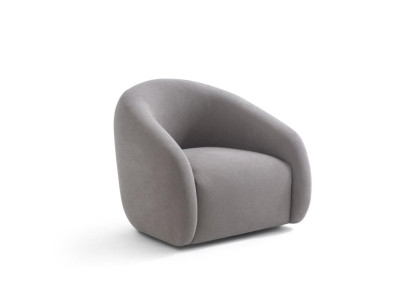 Moderner grauer Sessel aus Textil und Holz