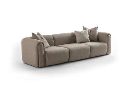 Elegantes braunes 4-Sitzer Sofa aus Textil mit modernem Design