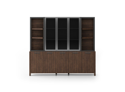 Braunes Arbeitszimmer Bücherregal Designer Holzmöbel Büro Regal