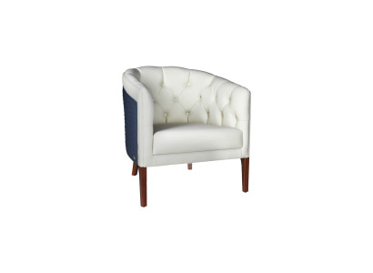 Designer Chesterfield Sessel Weißer Einsitzer Edler Loungesessel