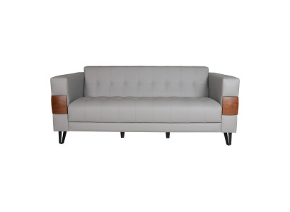 Moderne Graue Dreisitzer Couch Kunstledersofa Wohnzimmer Couchen