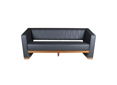 Graue Kunstleder Couch Designer 3-Sitzer Modernes Dreisitzer Sofa