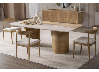 Brauner eleganter Holzstuhl für Esszimmer, Wohnzimmer und Büro