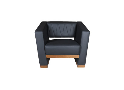 Stilvoller Grauer Einzelsessel Arbeitszimmer Ledersessel Loungesessel