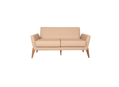 Beige Wohnzimmer Ledercouch Designer Kunstleder 3-Sitzer Sofa