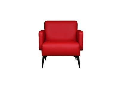 Stilvoller Roter Sessel Wohnzimmer Ledersessel Kunstleder Möbel