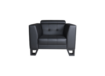 Stylischer Schwarzer Designer Sessel Arbeitszimmer Leder Sitzmöbel