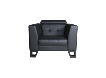 Stylischer Schwarzer Designer Sessel Arbeitszimmer Leder Sitzmöbel